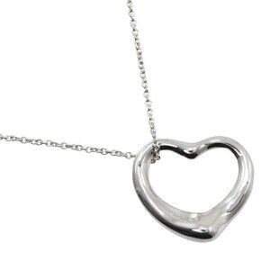 TIFFANY&Co. Open heart Necklace Elsa Peretti Silver925 heart 5.9g Women